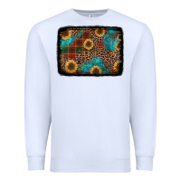 White christmas sunflowers and buffalo plaid background Premium Sweatshirt - Jasminsmagicworld