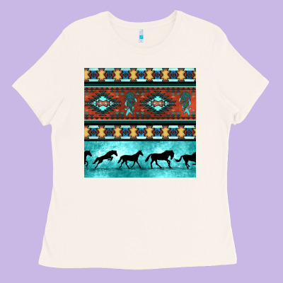 Native American Aztec Seamless Pattern Ladies Tee Designed By Bundleandbundleshop