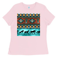 Bubblegum Pink native american aztec seamless pattern Ladies Tee - BundleAndBundleShop