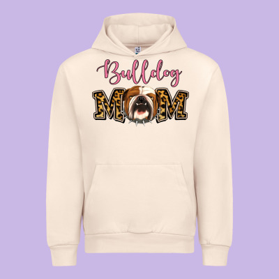 Bulldog Mom Urban Hoodie Designed By Jasminsmagicworld