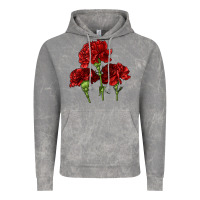 Cloud Rock Scarlet Red Carnation Illustrations Vintage Hoodie - LillyAllenDesigns