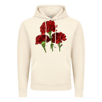 Vintage Artic Scarlet Red Carnation Illustrations Vintage Hoodie - LillyAllenDesigns