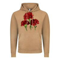 Vintage Camel Scarlet Red Carnation Illustrations Vintage Hoodie - LillyAllenDesigns