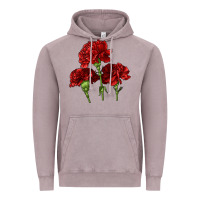 Vintage Zinc Scarlet Red Carnation Illustrations Vintage Hoodie - LillyAllenDesigns