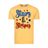 Vintage Mustard stars & stripes Vintage Tee - BundleAndBundleShop