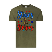 Vintage Olive stars & stripes Vintage Tee - BundleAndBundleShop