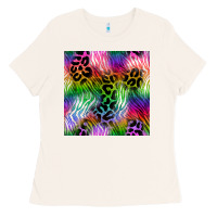 Bone neon safari seamless pattern 2 Ladies Tee - BundleAndBundleShop