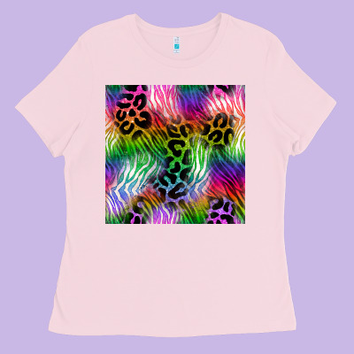 Neon Safari Seamless Pattern 2 Ladies Tee Designed By Bundleandbundleshop