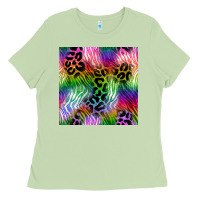 Matcha neon safari seamless pattern 2 Ladies Tee - BundleAndBundleShop