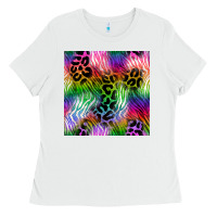 White neon safari seamless pattern 2 Ladies Tee - BundleAndBundleShop