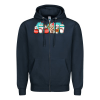 Navy baseball coffee cups libbey glass Zipper Hoodie - Jasminsmagicworld