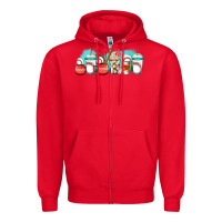 Red baseball coffee cups libbey glass Zipper Hoodie - Jasminsmagicworld