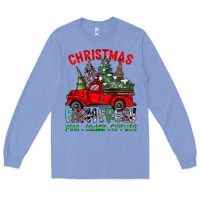 Colony Blue christmas tree farm truck Long Sleeve Tee - CowhideDigitalArt