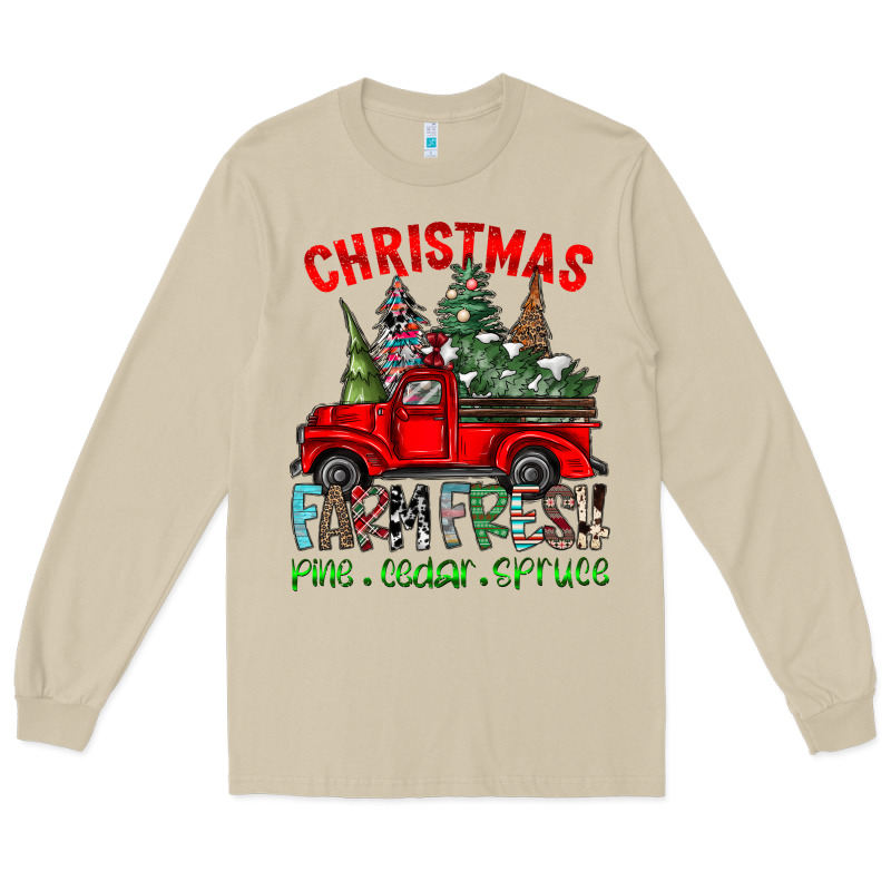 Christmas Tree Farm Truck Long Sleeve Tee by CowhideDigitalArt | Teevron