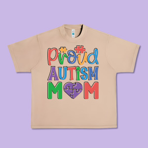 Proud Autism Mom Urban Heavy Tee Designed By Cowhidedigitalart