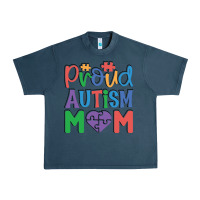 Midnight Navy Proud Autism Mom Urban Heavy Tee - CowhideDigitalArt