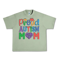 Oil Green Proud Autism Mom Urban Heavy Tee - CowhideDigitalArt