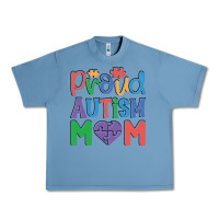 Pebble Blue Proud Autism Mom Urban Heavy Tee - CowhideDigitalArt