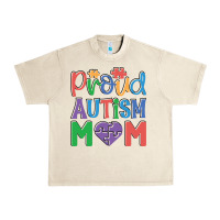 Sandshell Proud Autism Mom Urban Heavy Tee - CowhideDigitalArt