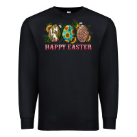 Black Happy Easter With Western Eggs And Sunflowers Premium Sweatshirt - RanaPortraitStore