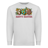 Dove Grey Happy Easter With Western Eggs And Sunflowers Premium Sweatshirt - RanaPortraitStore