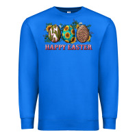 True Royal Happy Easter With Western Eggs And Sunflowers Premium Sweatshirt - RanaPortraitStore
