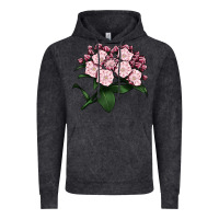 Vintage Black Mountain Laurel Flower Illustrations Vintage Hoodie - LillyAllenDesigns