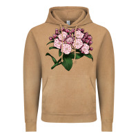 Vintage Camel Mountain Laurel Flower Illustrations Vintage Hoodie - LillyAllenDesigns