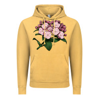 Vintage Mustard Mountain Laurel Flower Illustrations Vintage Hoodie - LillyAllenDesigns