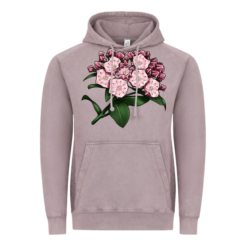 Mountain Laurel Flower Illustrations Vintage Hoodie by LillyAllenDesigns | Teevron