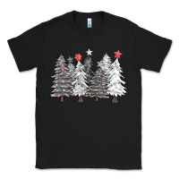 Black black and white christmas trees with lights Classic Tee - FaDigitalArtStudio