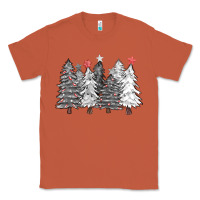 Copper black and white christmas trees with lights Classic Tee - FaDigitalArtStudio