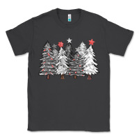 Black And White Christmas Trees With Lights Classic Tee | Teevron