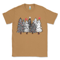 Toasted Coconut black and white christmas trees with lights Classic Tee - FaDigitalArtStudio