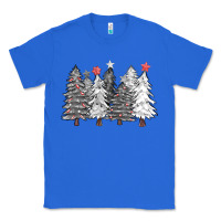True Royal black and white christmas trees with lights Classic Tee - FaDigitalArtStudio