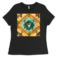 Native American Aztec Seamless Pattern Ladies Tee | Teevron
