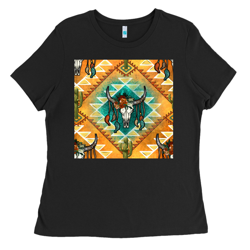 Native American Aztec Seamless Pattern Ladies Tee by BundleAndBundleShop | Teevron