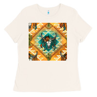 Bone native american aztec seamless pattern Ladies Tee - BundleAndBundleShop
