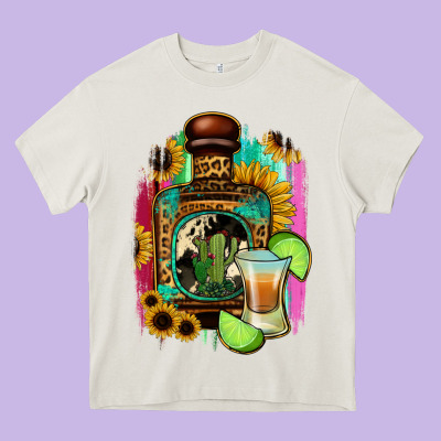 Tequila And Lime Heavy Core Tee Designed By Jasminsmagicworld