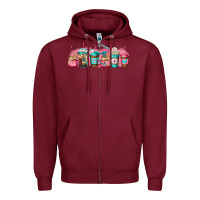 Burgundy nurse fuel coffee cup Zipper Hoodie - Jasminsmagicworld