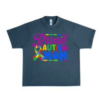 Midnight Navy Proud Autism Mom Urban Heavy Tee - CowhideDigitalArt