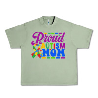 Oil Green Proud Autism Mom Urban Heavy Tee - CowhideDigitalArt