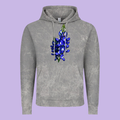 Bluebonnet Flower Illustrations Vintage Hoodie Designed By Lillyallendesigns