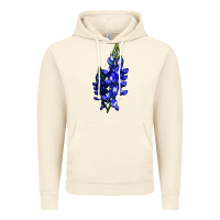 Vintage Artic Bluebonnet Flower Illustrations Vintage Hoodie - LillyAllenDesigns