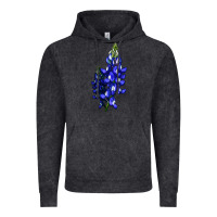 Vintage Black Bluebonnet Flower Illustrations Vintage Hoodie - LillyAllenDesigns