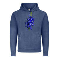 Vintage Denim Bluebonnet Flower Illustrations Vintage Hoodie - LillyAllenDesigns