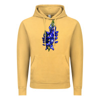Vintage Mustard Bluebonnet Flower Illustrations Vintage Hoodie - LillyAllenDesigns