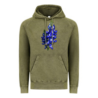 Vintage Olive Bluebonnet Flower Illustrations Vintage Hoodie - LillyAllenDesigns