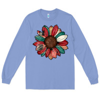 Colony Blue Christmas sunflower Long Sleeve Tee - CowhideDigitalArt