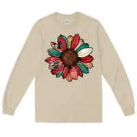 Mushroom Christmas sunflower Long Sleeve Tee - CowhideDigitalArt